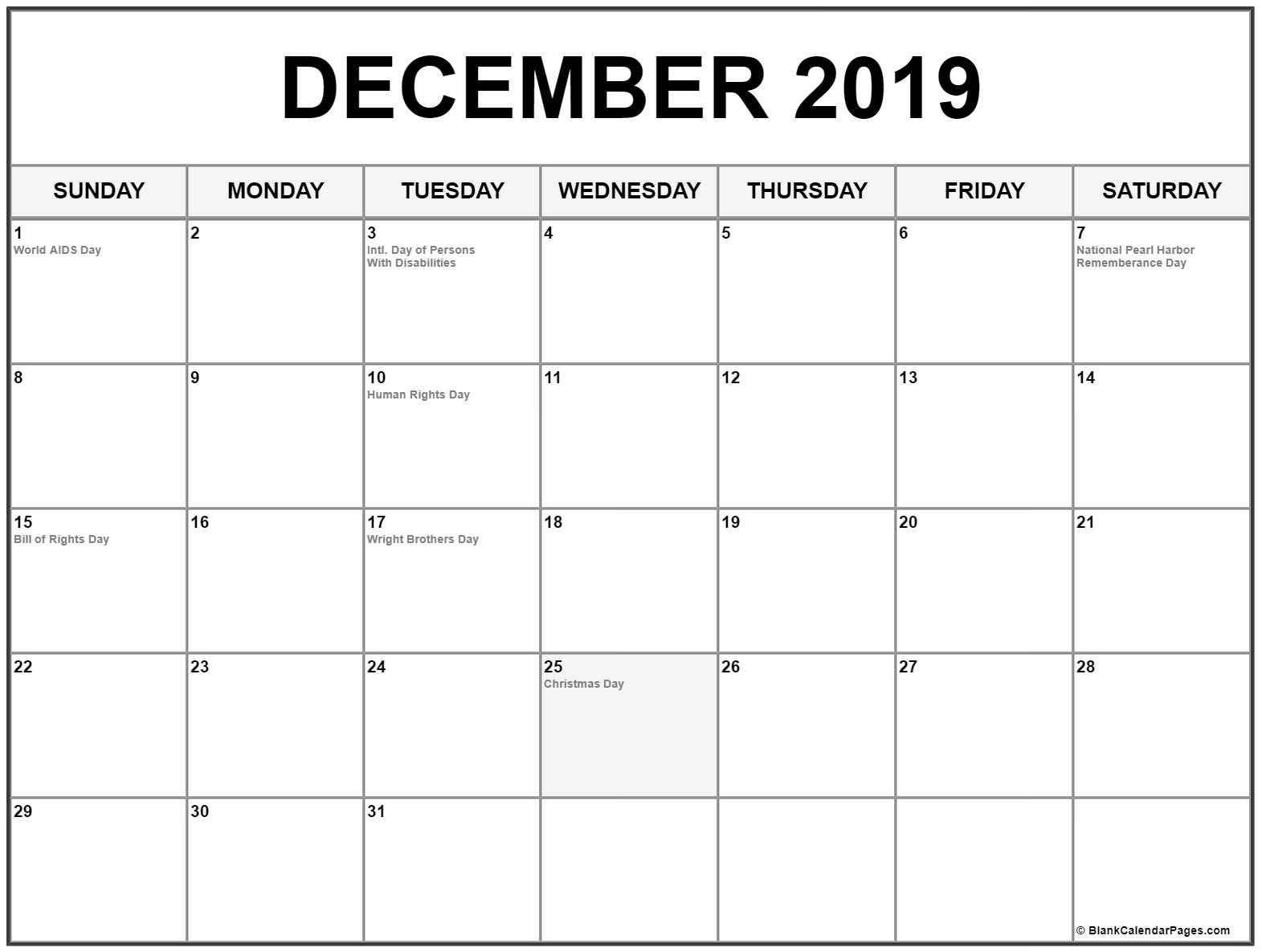kalender desember 2019